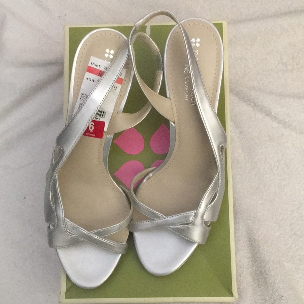 Silver Metallic Heels